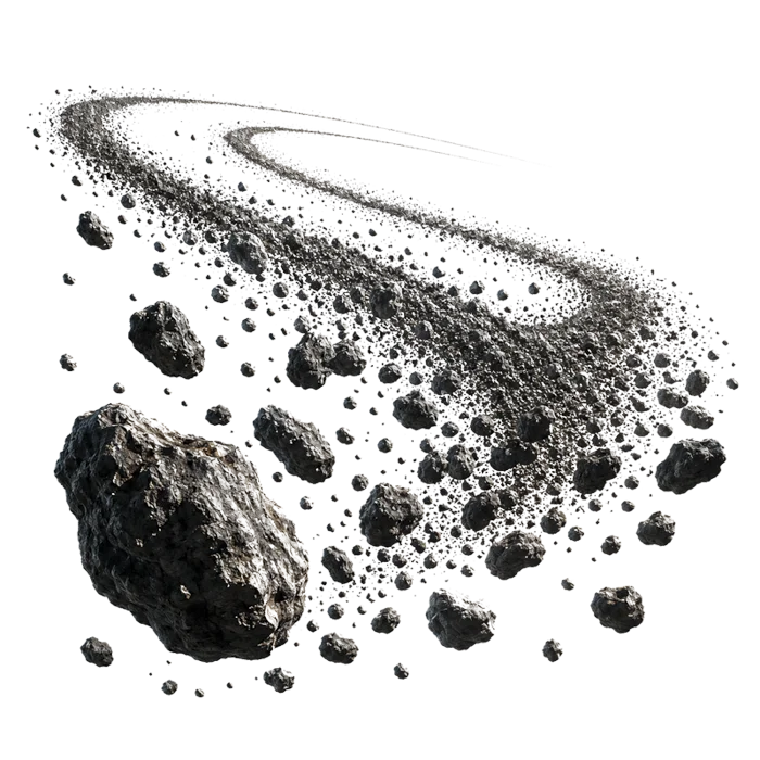 小惑星帯のイメージ。大小さまざまな岩